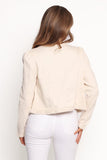 Braided Trim Crop Jacket in Ecru