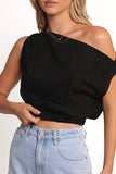 Boat neck sleeveless top